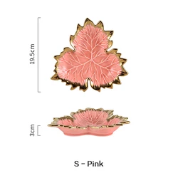 NEW Unique Porcelain Maple Leaf Salad Fruit Dessert Plate Ceramic Serving Plate Jewelry Maple Snack Tray