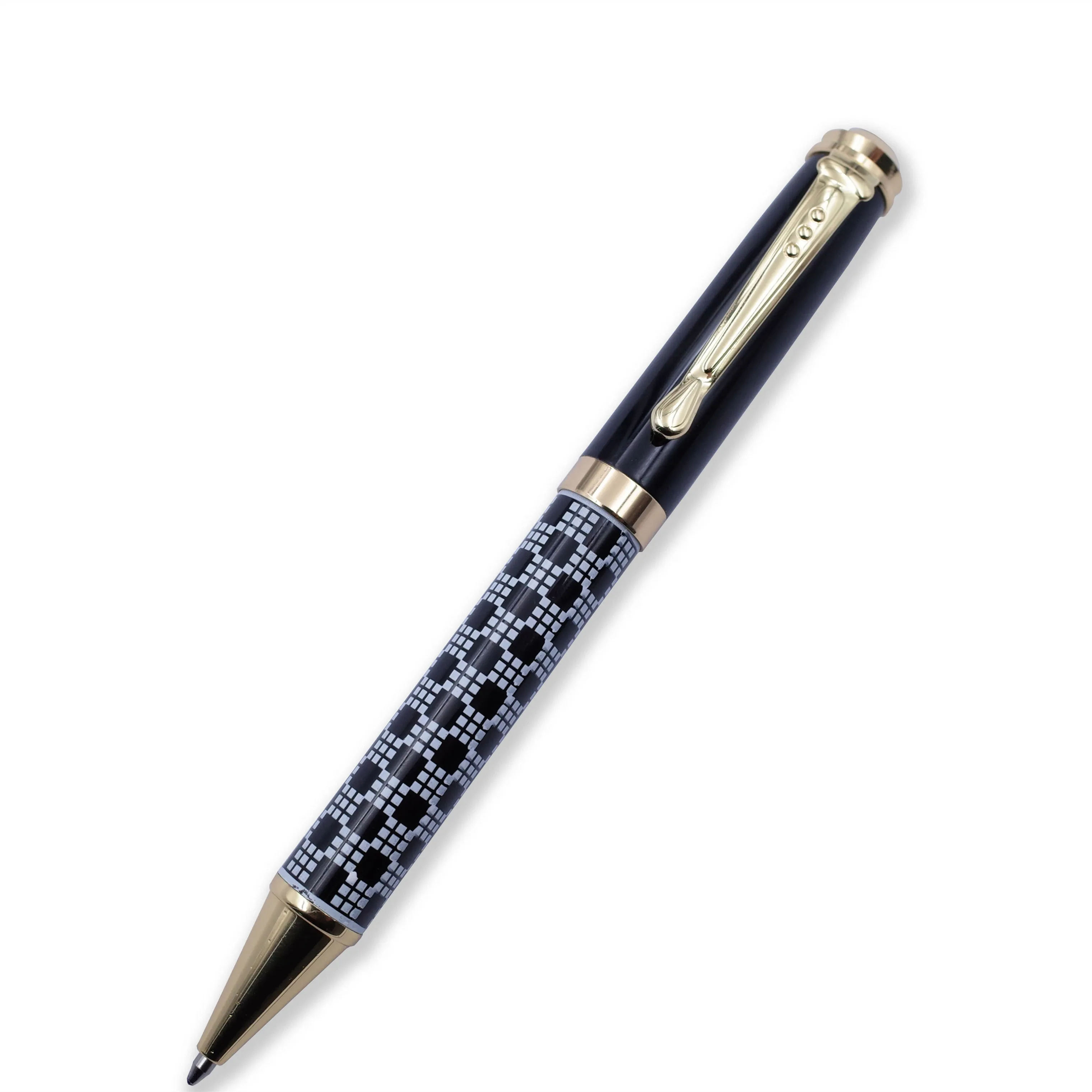 High Quality Black Buseinss Pen Metal Ballpoint Pen Custom Pens Logo Printed