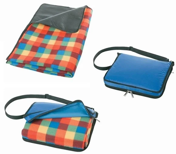 Customize Waterproof Roll Folding Pocket Sport Black Picnic Rug Blanket Mat With Logo