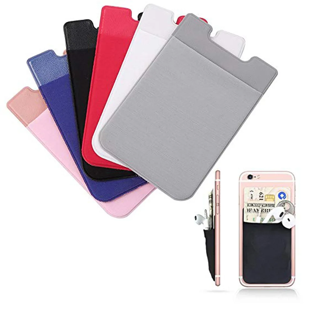 Wholesale printed logo Mobile Credit Card Holder 3m Sticker ID Card Holders Silicone Phone Card wallet For Cell Phone