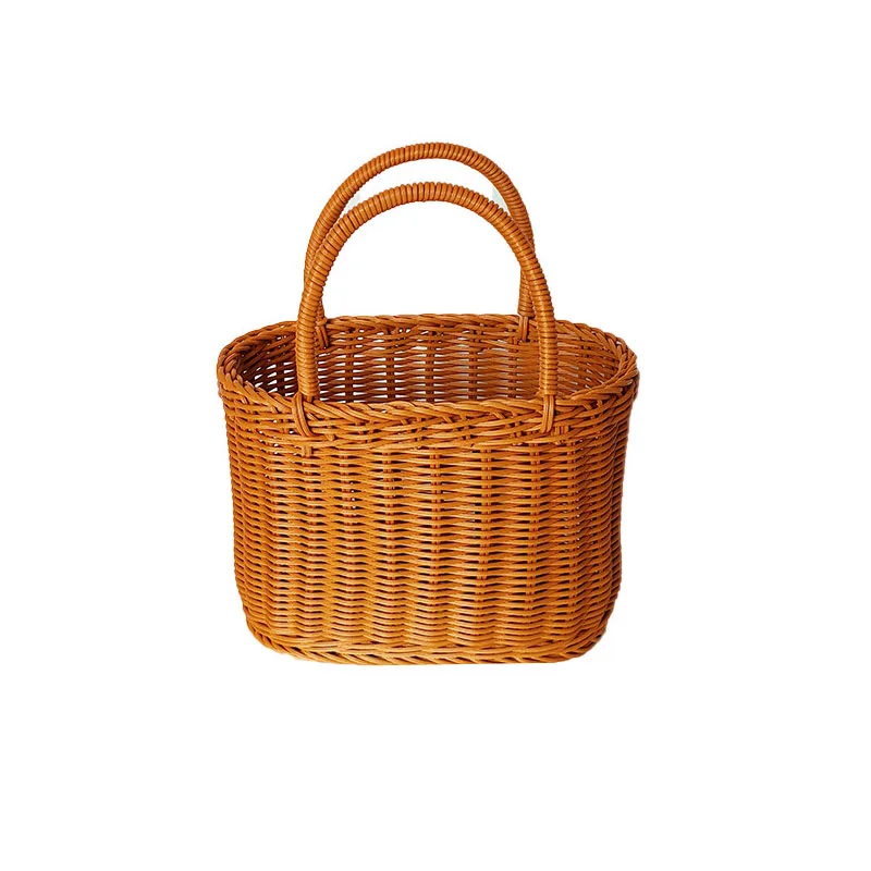 New hot rattan-like picnic basket garden picking basket woven storage basket washable portable