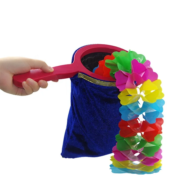 Hot Selling Great quality Big Flower Magic Change bag prop trick with Zipper Bottom for Beginner