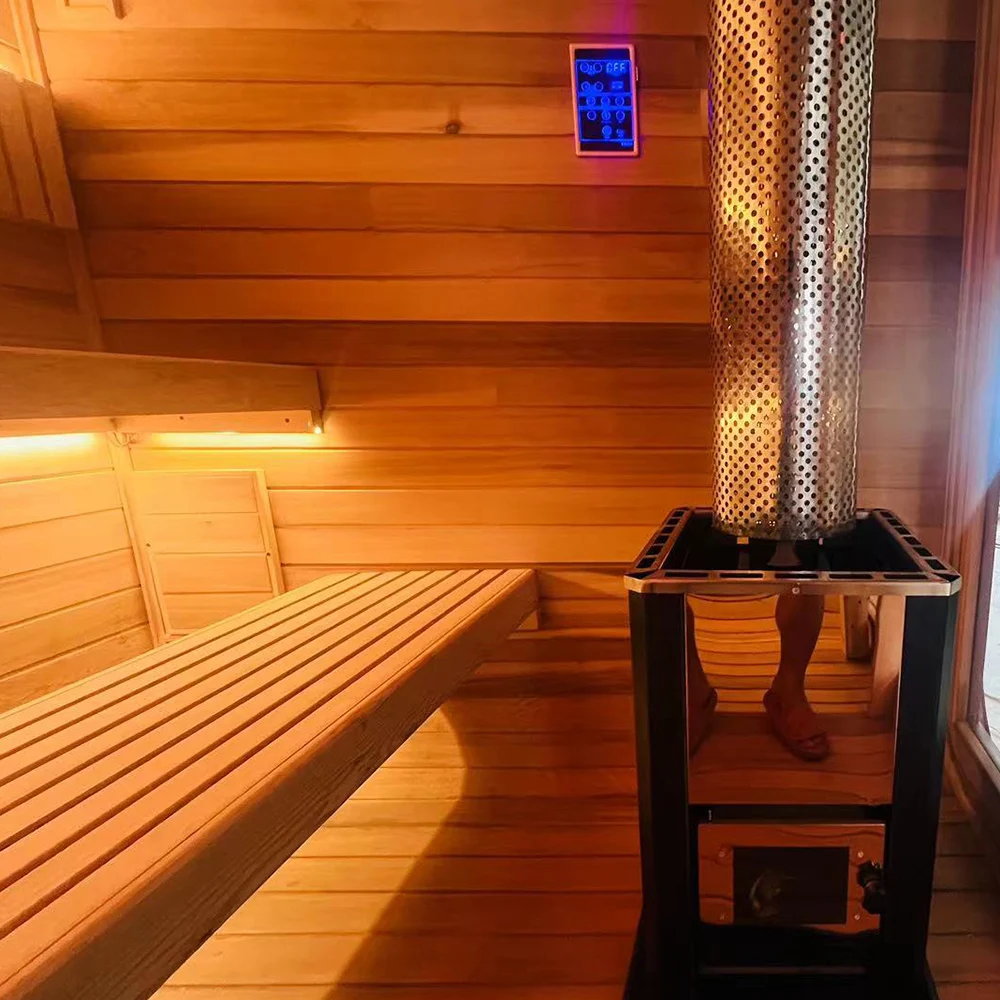 4 People 6 People Wholesaler Price Outdoor Square Smart Sauna Room Hemlock Customized With Light Speaker