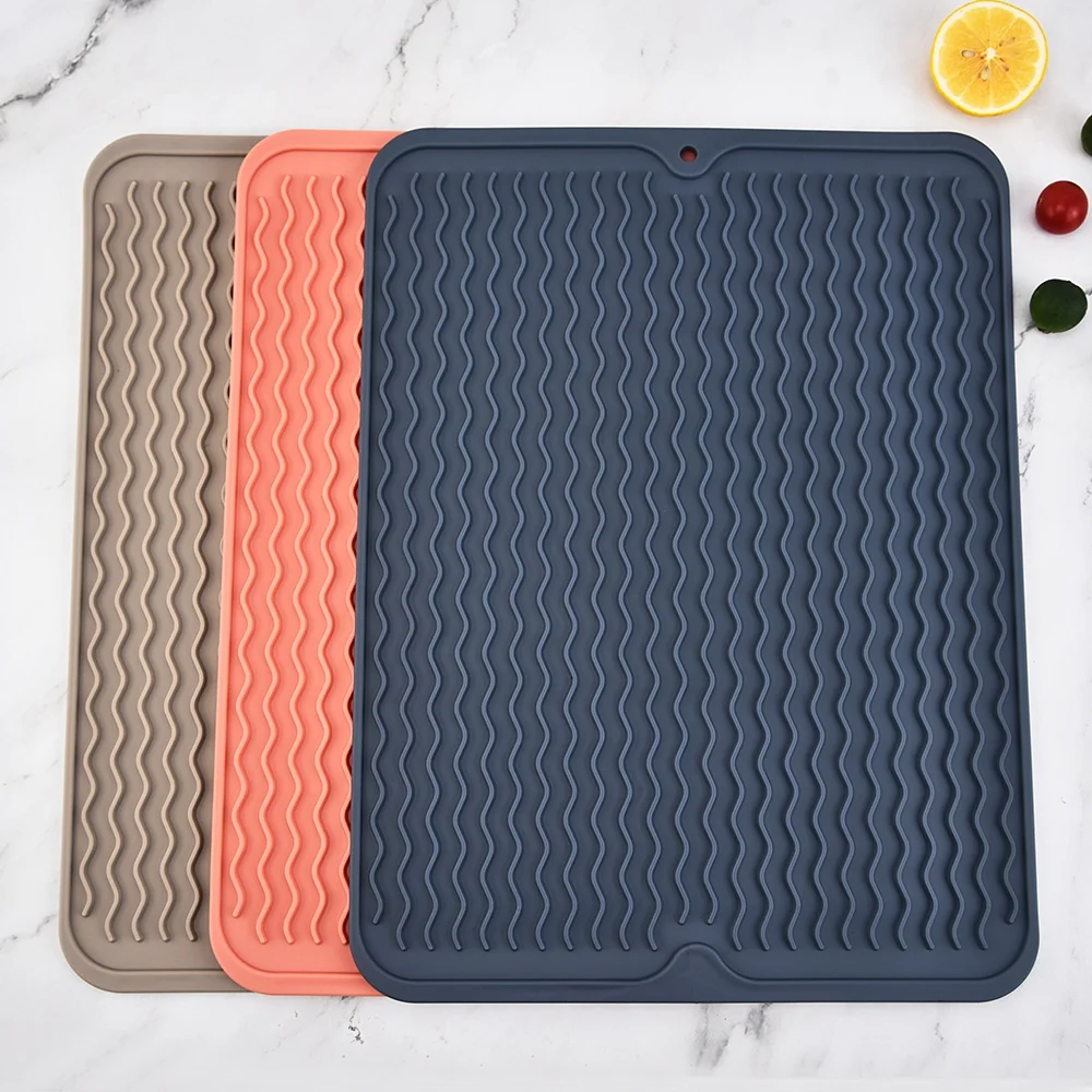 Термостойкий Коврик для сушки посуды многоразовый кухонный коврик из термопластичной резины прочная Подушка столовая посуда слива