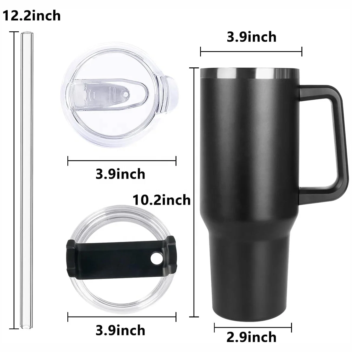 40 oz Tumbler with handle Double Wall Kid Vacuum 304 Stainless Steel HOT Selling Camping CLASSIC Mugs Tumbler with Straw