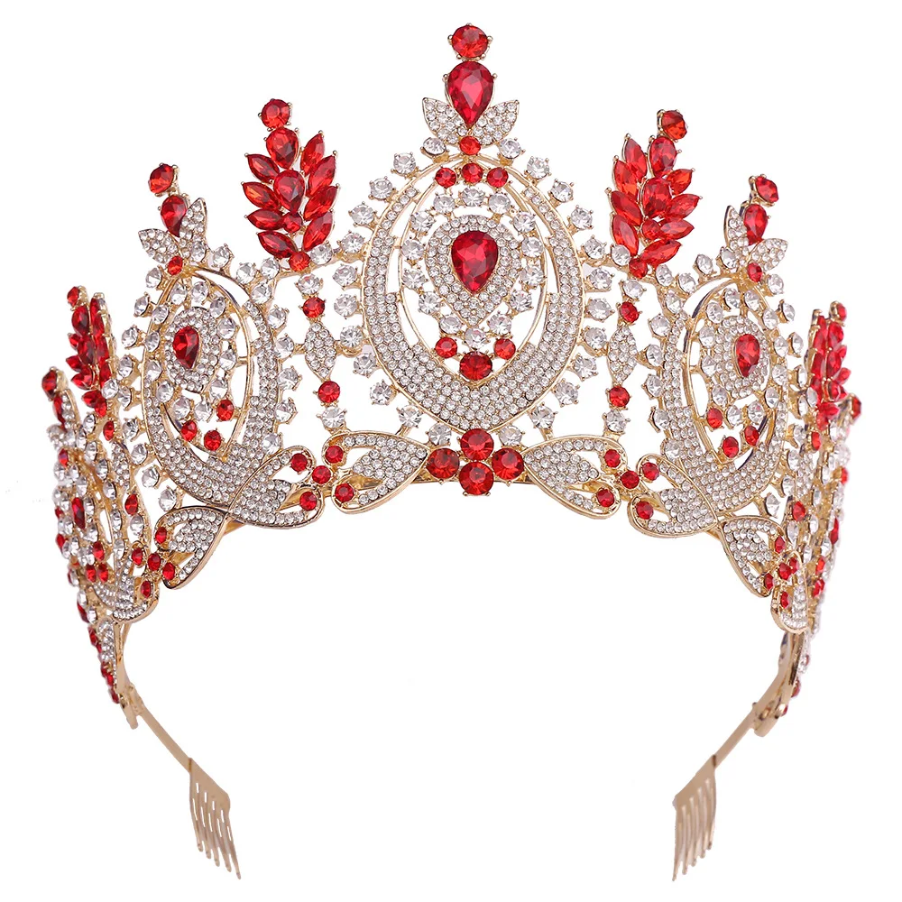Handmade luxury miss universe pageant crowns fashion trendy full rhinestones big crown