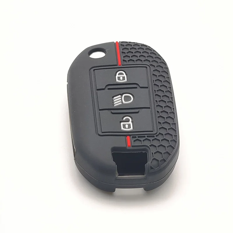 Silicone Car Flip Key Case Cover Shell For Peugeot 208 3008 308 508 408 2008 307 4008 For Citroen C4 C3 C6 CACTUS C8 Accessories