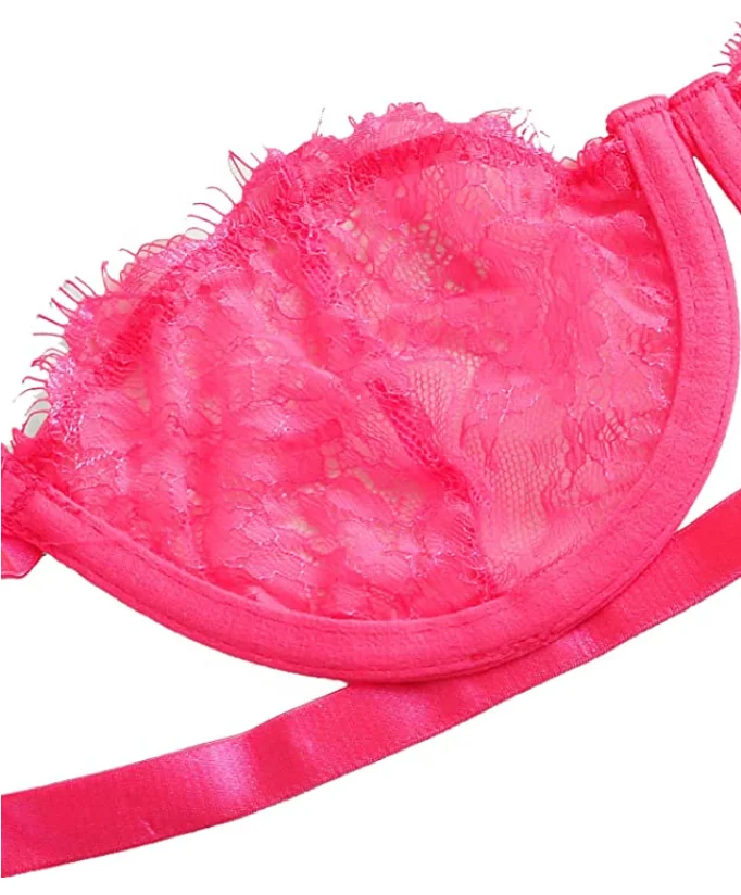 2022 New arrival pink red black bikini sea beach holiday sexy girl women lace hollow see through erotic lingerie