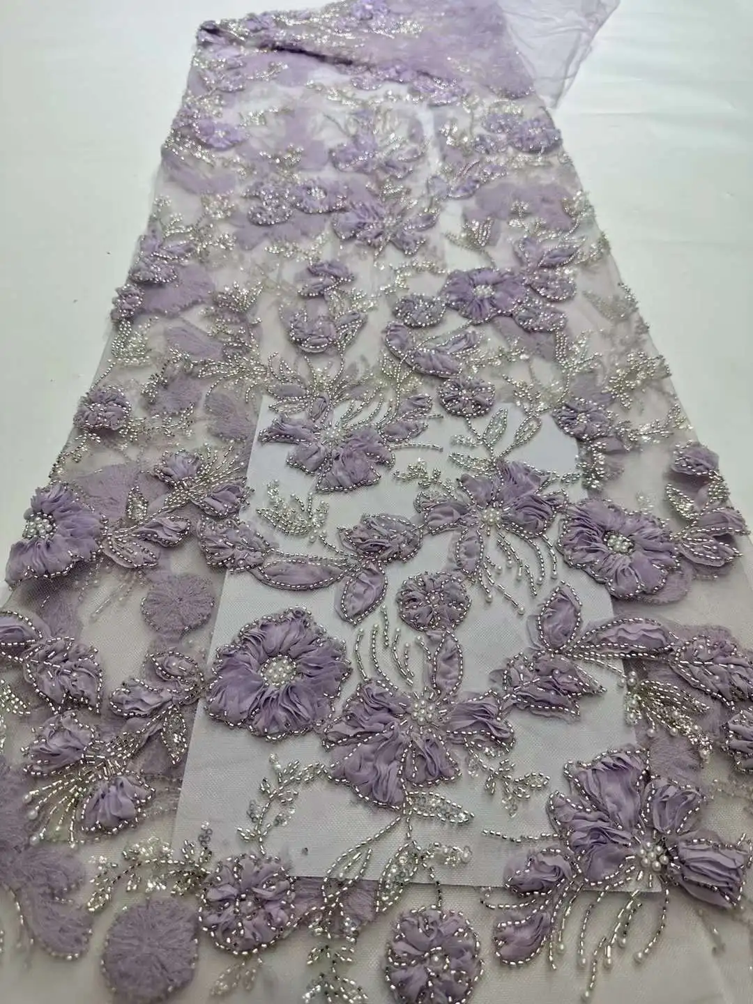 Africa mesh sequins beaded fabric lace