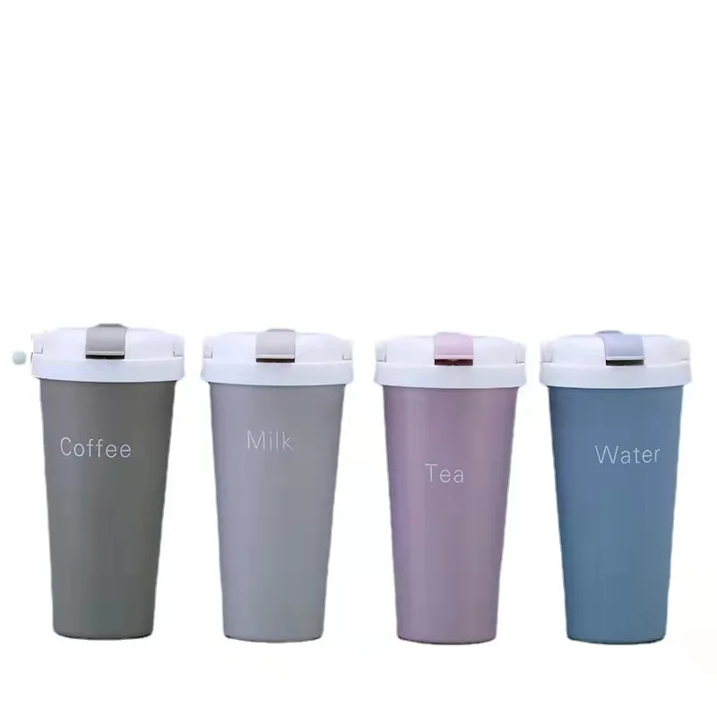 Корейская кружка-термос 500 мл для девушек студенток простая художественная чашка с соломинкой Для Воды портативная креативная красная Милая сетка