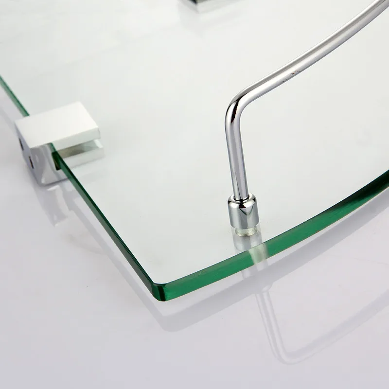 Glass Shelve Stainless Steel Bracket Wall-Mounted Corner Shower Shelf for Bathroom Stainless Steel 304 Bathroom Accessories