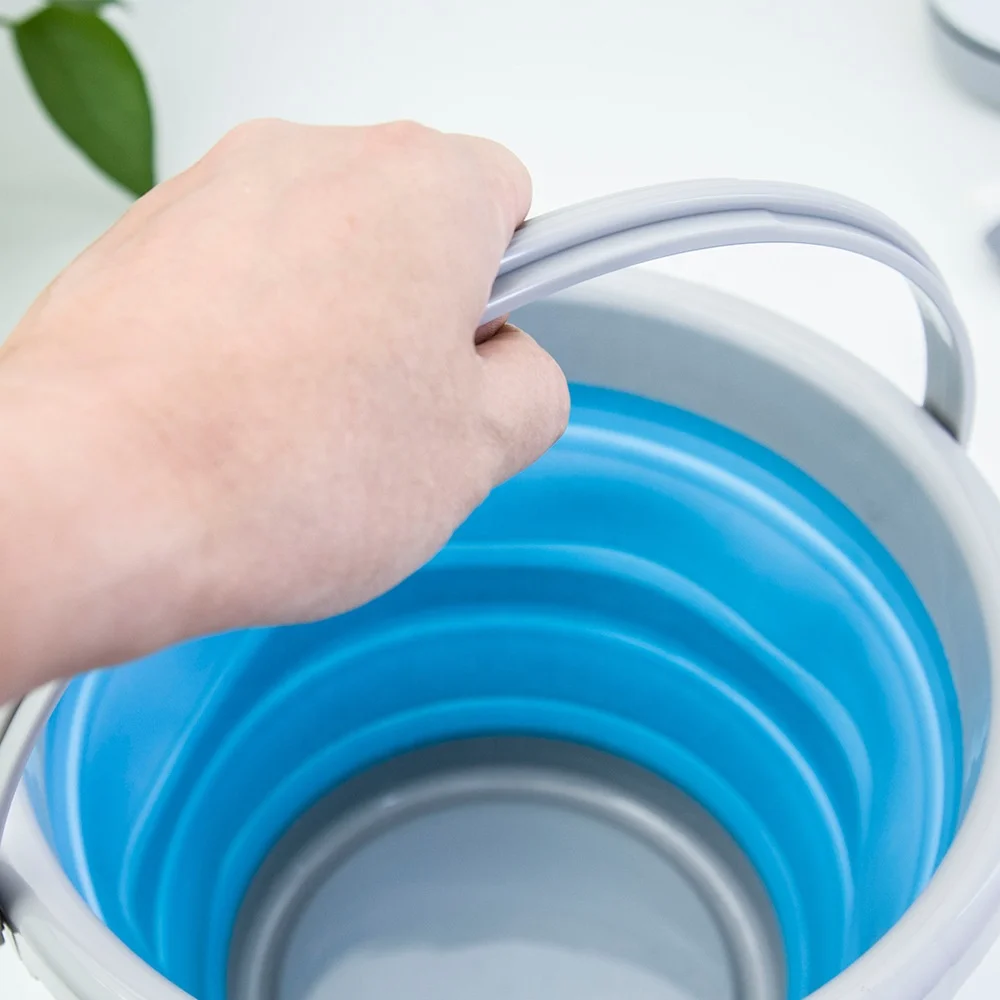 Outdoor Bucket Water Storage Container 10L Silicone Collapsible Buckets for Camping Fishing BBQ Car Washing