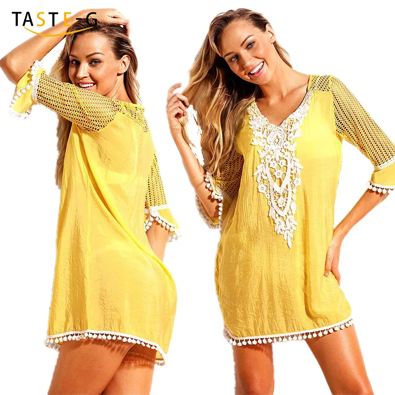  Wholesale Summer Women Wrap Maxi Beach Tunic Dress Beachwear Swimwear Bathing Suit Sexy Cover