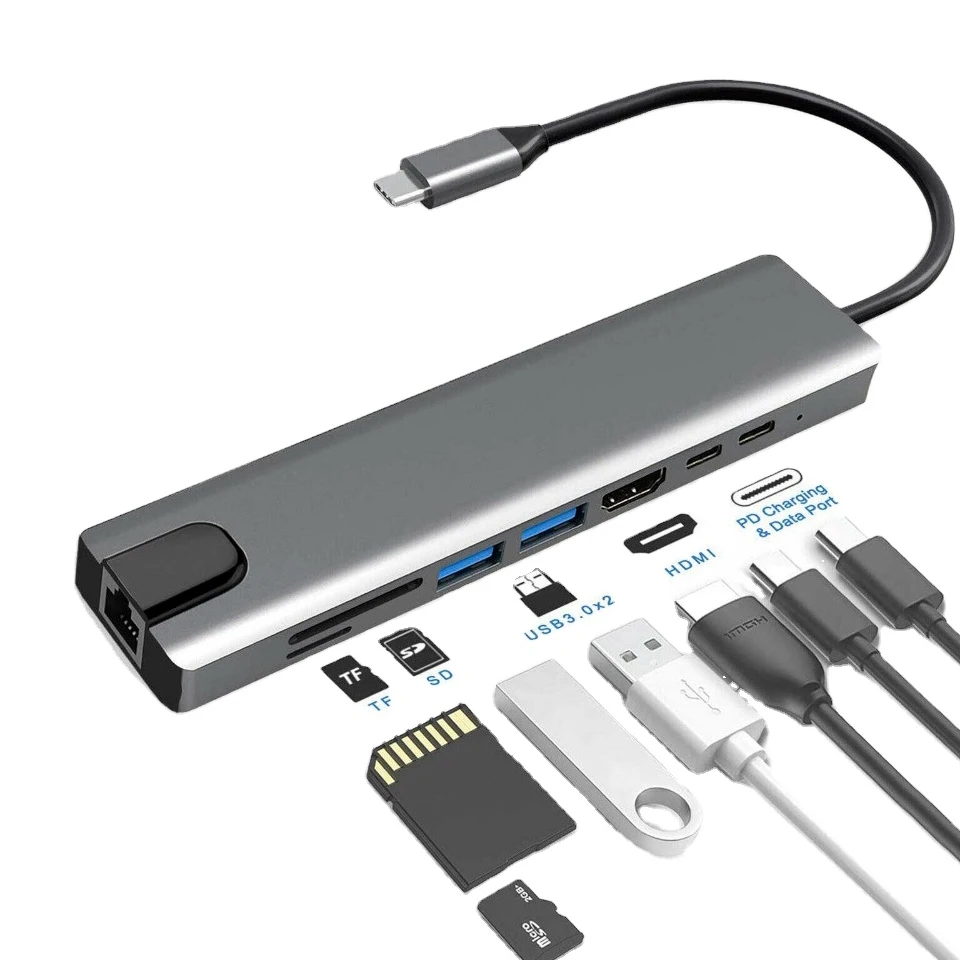 Новинка, многофункциональный USB-концентратор 3,1, 8 портов типа для NS, Samsung Dex, Тип c, 8 в 1, концентратор Usb C с 2 портами Usb3.0, концентратор c, тип 8, адаптер