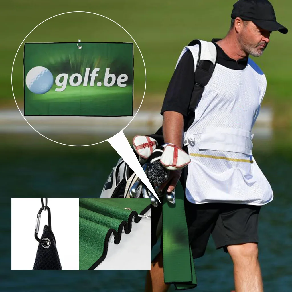 Custom Logo Golf Caddy Towel Microfiber Waffle Pattern with