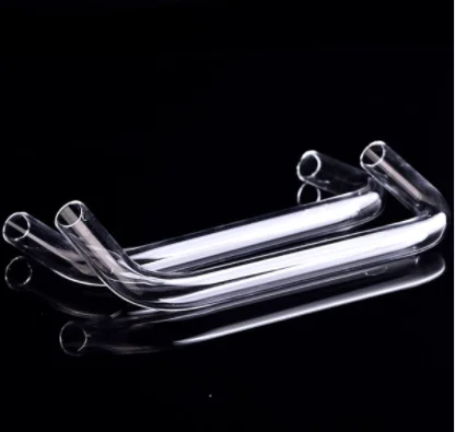 Оптовая продажа, прозрачная кварцевая стеклянная трубка, U-образная трубка на заказ, кварцевый материал для высокой передачи и температуры.