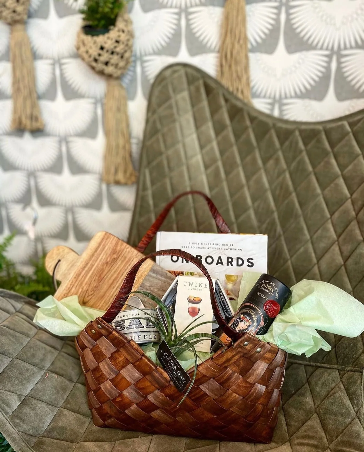 Woven Sonoma Basket/ natural palm leaves basket