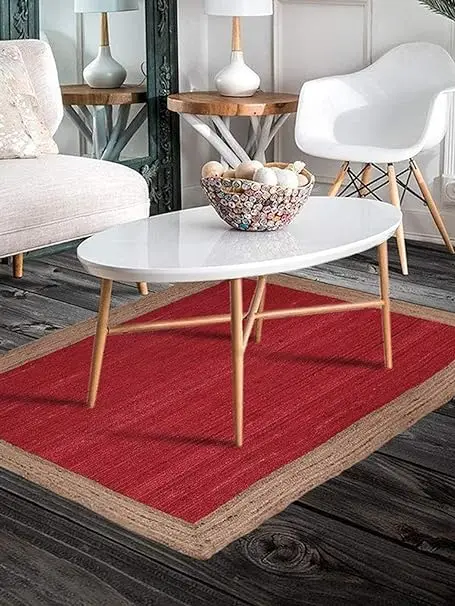 100 % Natural Jute Rugs For Living Room Indoor Carpets Braided Rug From India Best Quality Material Home Accessories