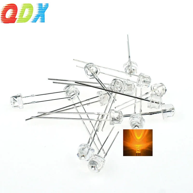 China Factory Top Quality Water Clear Lens 4.8MM  Straw Hat white hair yellow light LED Diode high brightness led diode