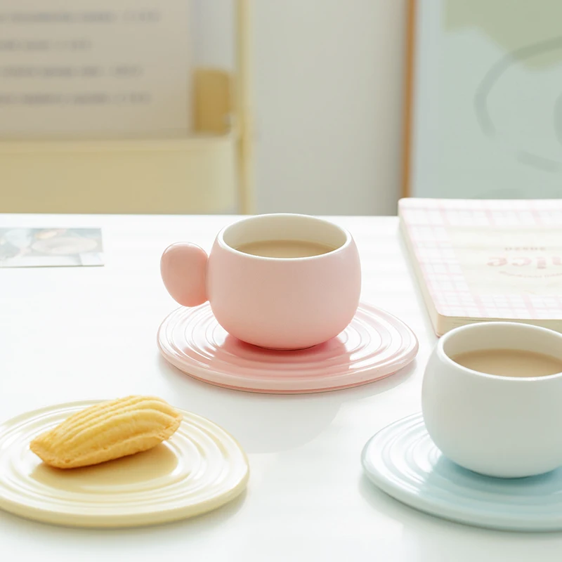 high quality luxury yellow tea cup and ceramic tea with saucer ceramic coffee mug design matte