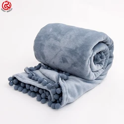 Free Sample Custom Soft 100% Polyester Coral Flannel Fleece Travel Blanket Minky Plush Quality Throw Blanket For Winter