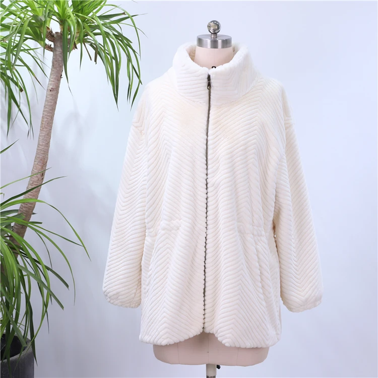 Good Looking Classic Autumn New Coats White Thick Long Faux Fur Coats Womens Winter Coats With Zipper