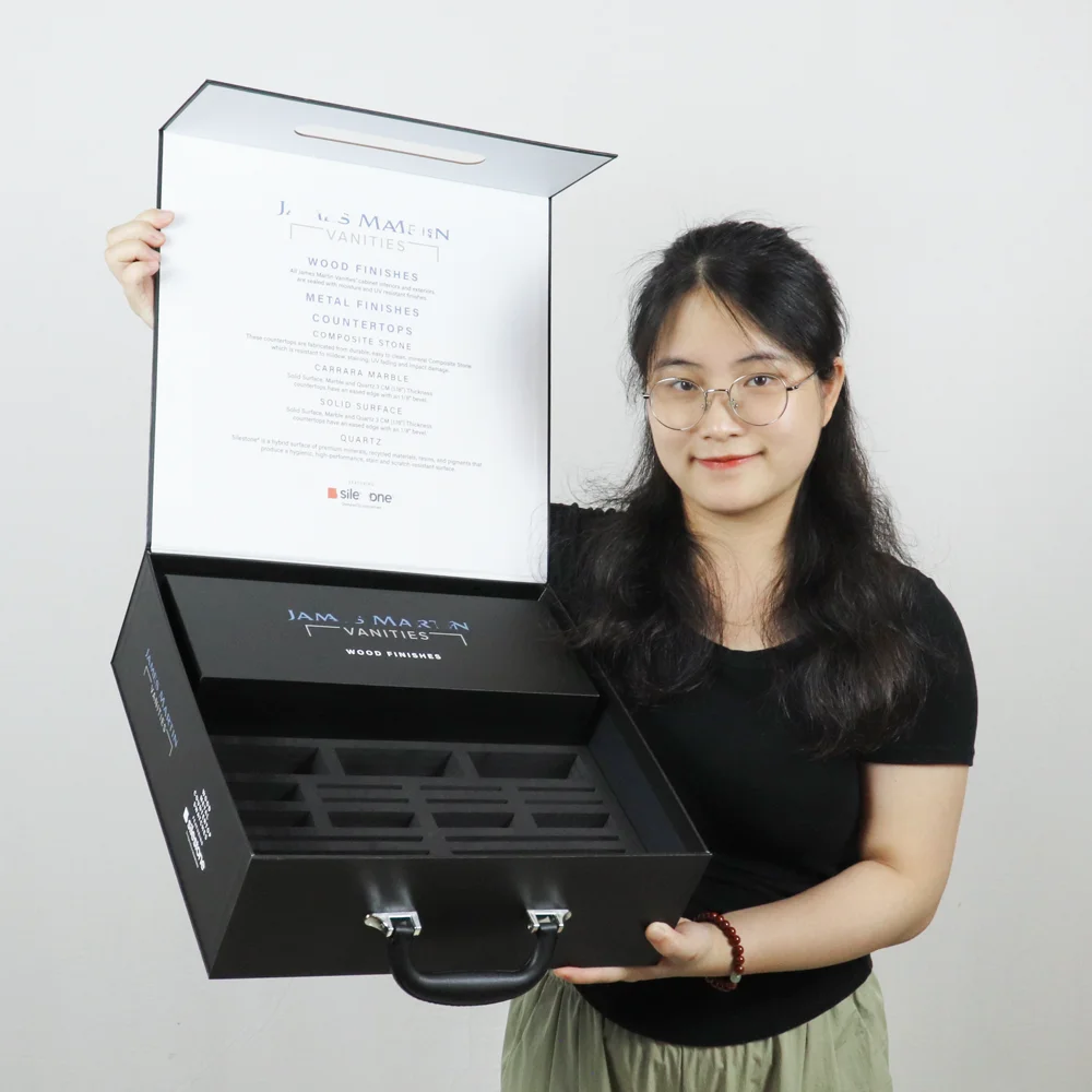 premium design customized suitcase gift box jewelry cosmetic cardboard reusable packaging boxes mini suit case box with handle