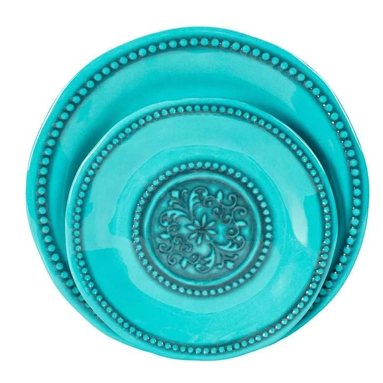 Melamine Round Plate Plastic OEM Color Enamel Plastic Dish Making Supplier Wholesale Plastic Ceramic Dishes Bulk Packing Offered