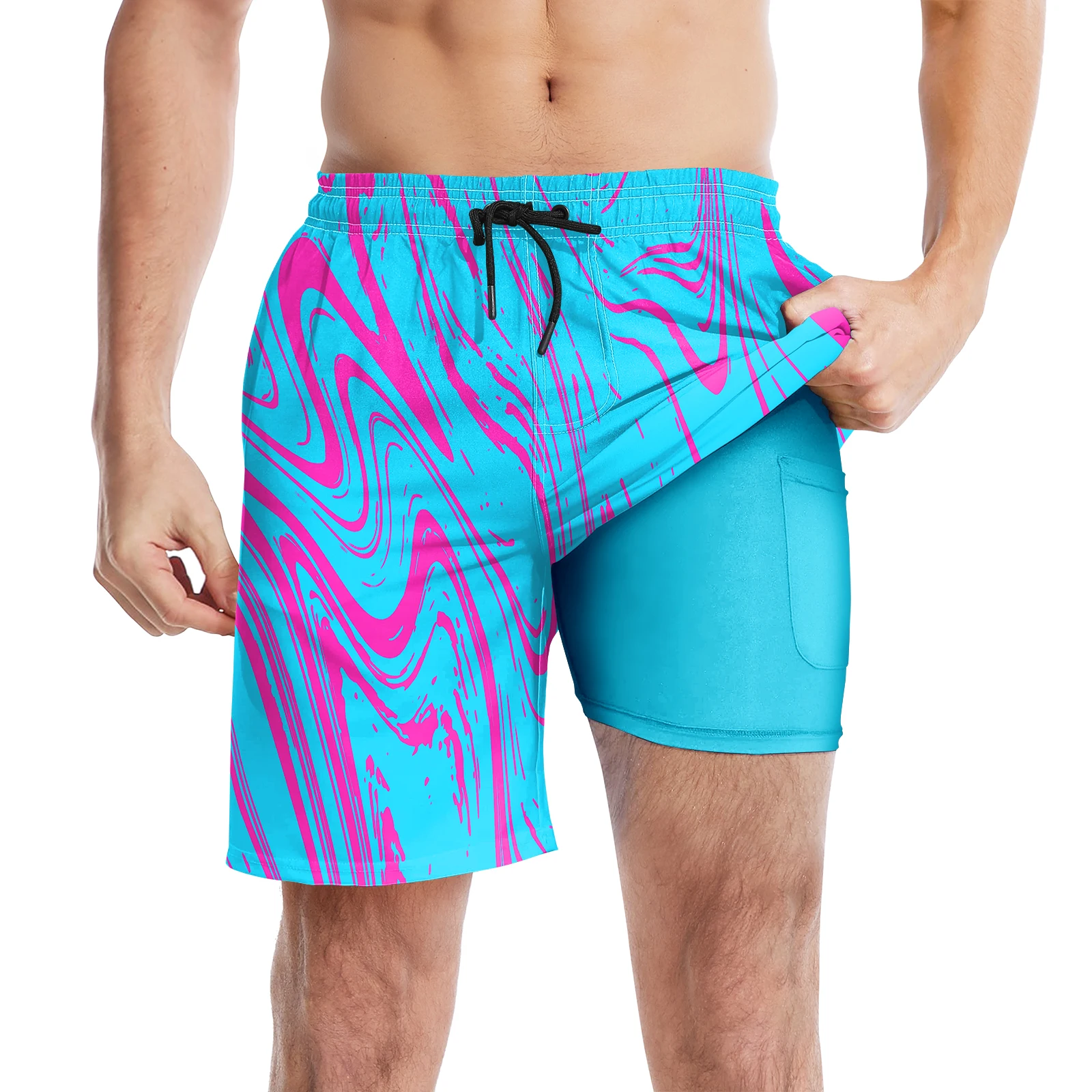 Cheap Fashion OEM Design Wholesale Sport Shorts Custom Made Hot Shorts 100% Polyester 2 In 1 Short Beach mens gym shorts