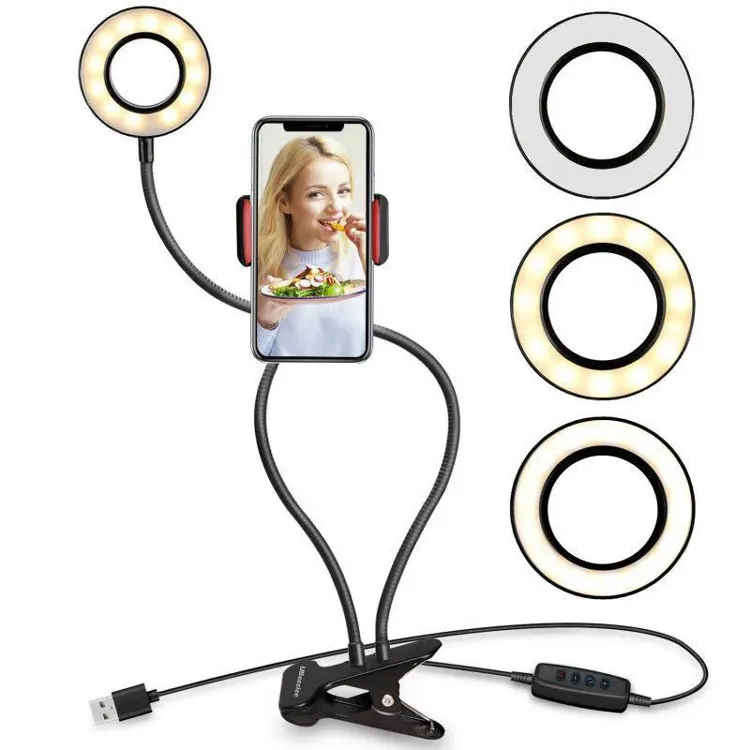 
Professional All In One Cheap Wholesale Custom Makeup Adjustable Selfie Beauty Portable Fill Led Light Phone Ring Selfie Light 