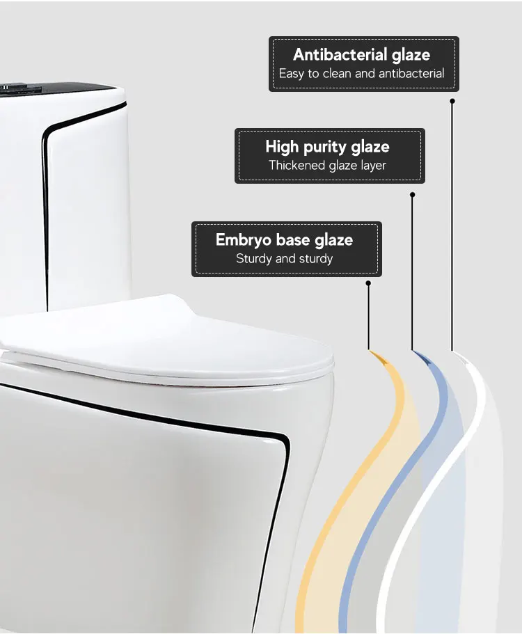 New Marble Colored Bathroom Water Closet Floor Mounted Gold Line Marble Toilet bowl Ceramic water closet toilet set