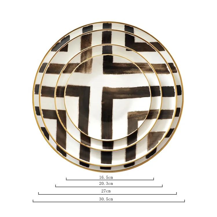 Morden wedding luxury Ceramic Dishes Plate for restaurant