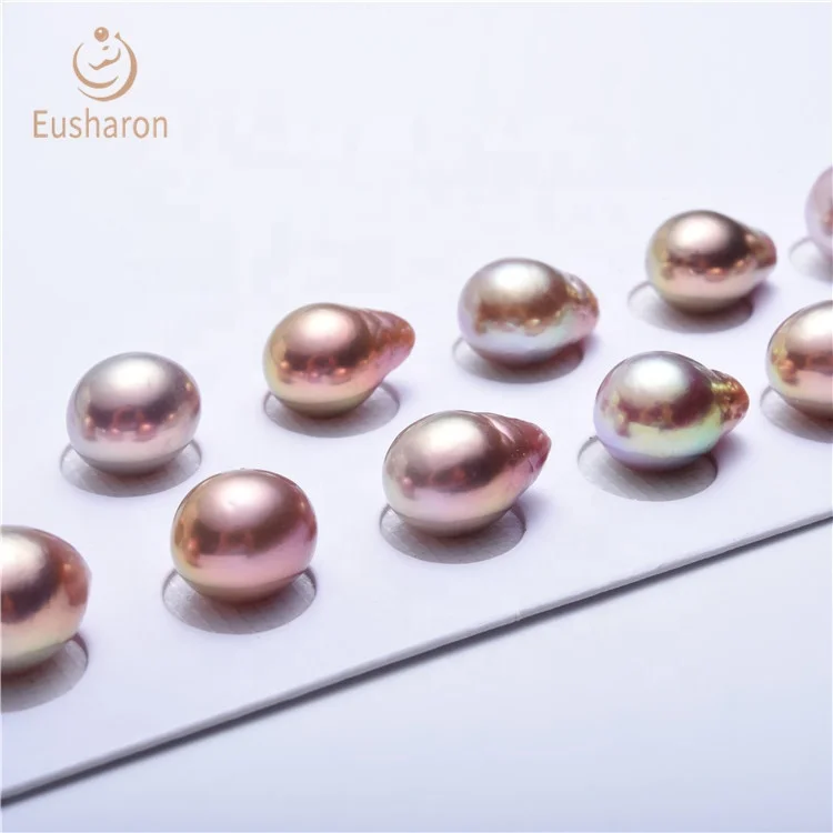 Matching Pair Chinese Freshwater Natural Cultured 2020 AAA Grade Freshwater Tear Drop Edison Metallic Pearls