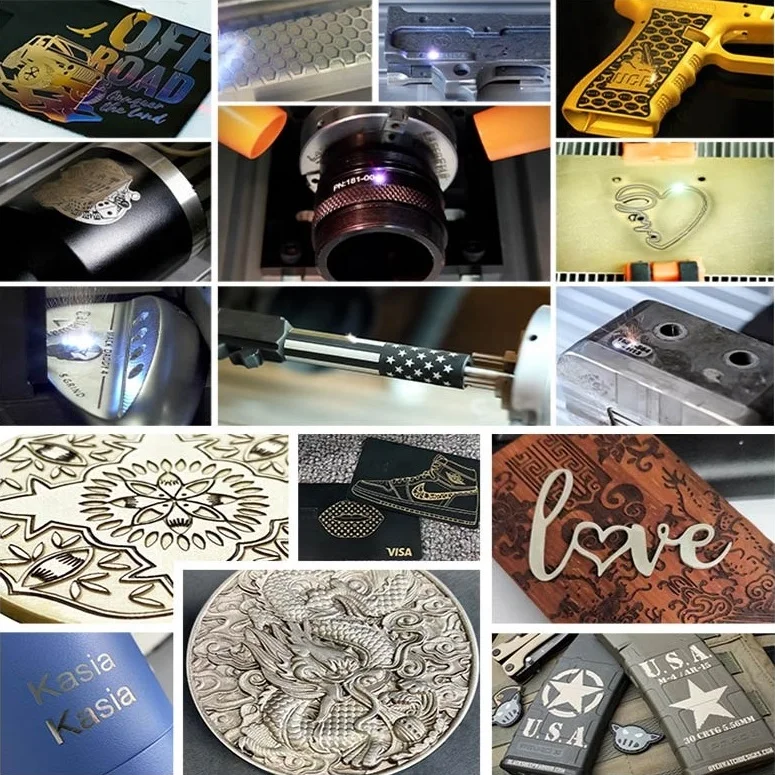 Portable 3D jpt mopa m7 20w 30w 50w 60w 80w 100w fiber laser engraver raycus fibra engraving laser marking machine with rotary