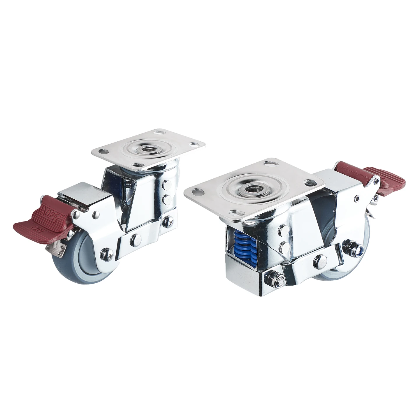 Hot Selling Swivel Spring Loaded Caster Wheel TPR Spring Loaded Shock Absorber Caster Wheel