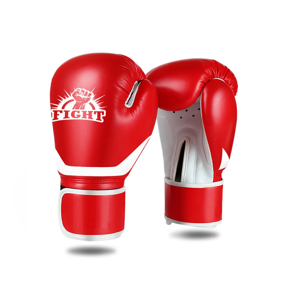 Custom Logo Tear Resistance PU Leather Boxing Gloves with Wrist Support Punching Training Boxing Gloves