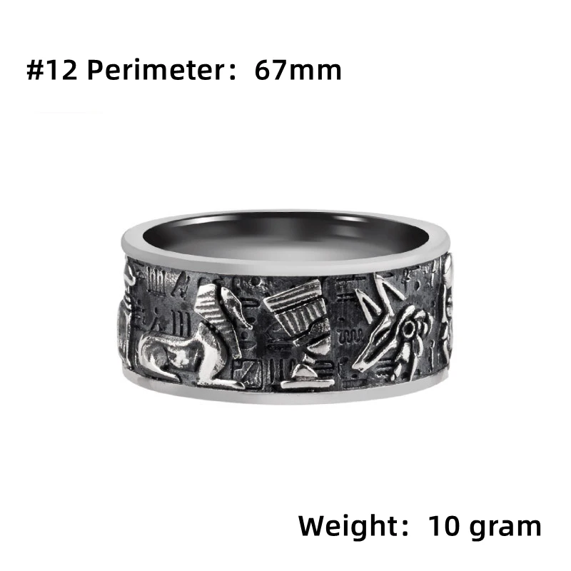 Gothic Suit Thug Ring Horus Anubis Anka Scarab Ring Exquisite Processing 925 Sterling Silver Egyptian Gods Ring for Men