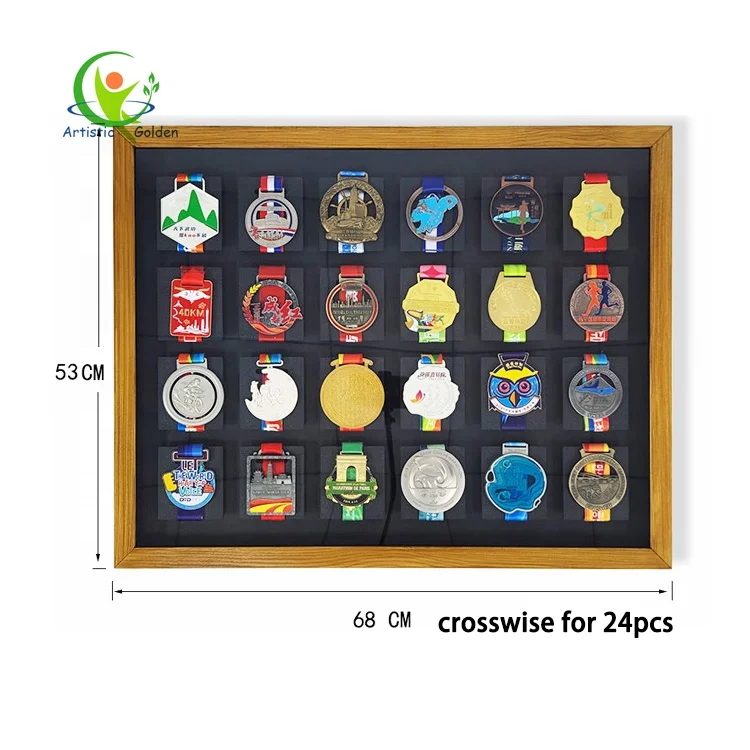 Wooden Acrylic Concrete Spartan Trifecta Hanging Shelf Case Boards For Swimming Holder With Box Photo Medal Display//
