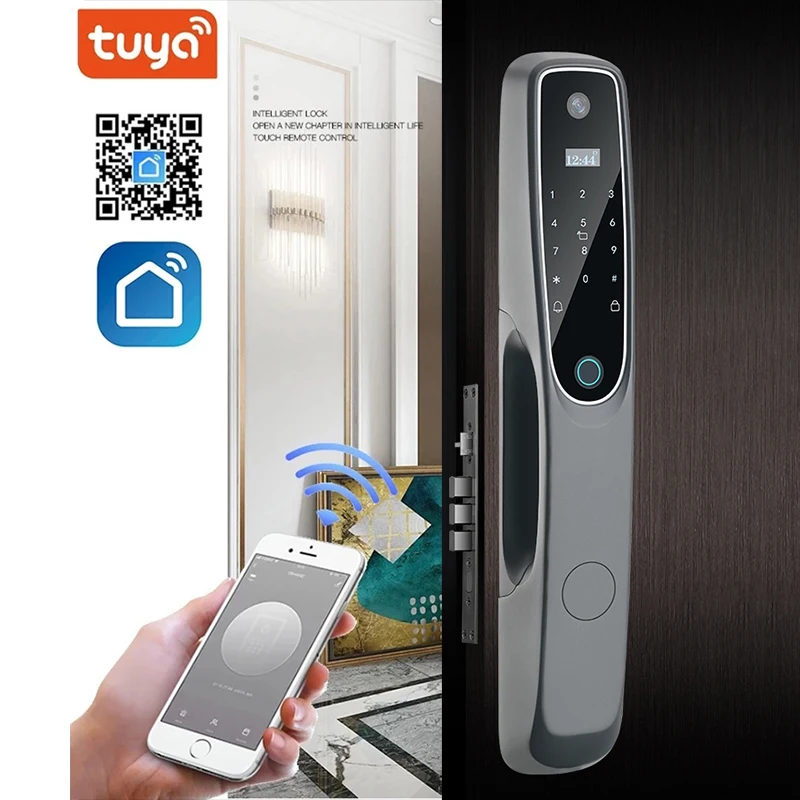 TOPTEQ TK01Smart Door Lock with Camera Tuya Digital DoorLock with Camera Electronic Lock Rfid Locks