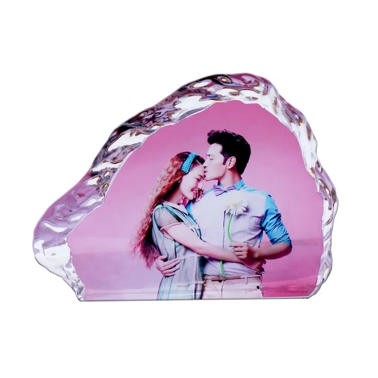 Household Irregular Plexiglass Memorial Photo Frame Transparent Crystal Glass Photo Frame