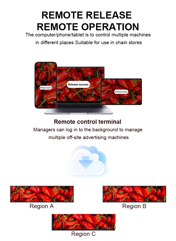 Factory wholesale 19.5 inch stretch lcd display screen for advertising digital signage and displays