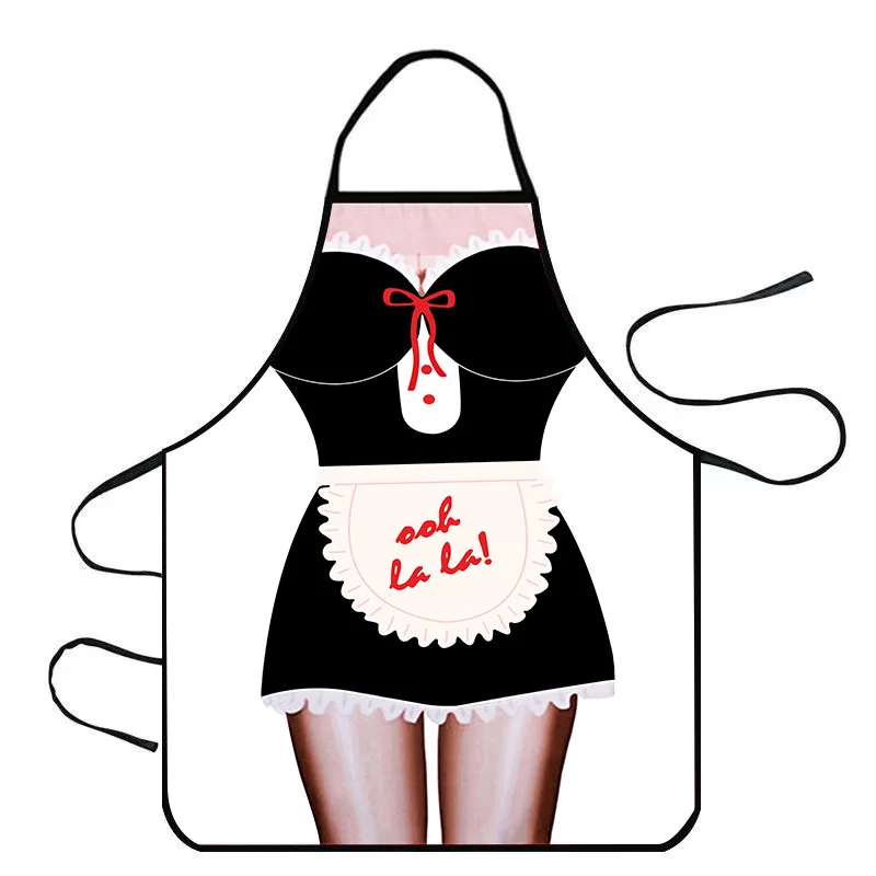 Quirky holiday party apron creative polyester wrap around apron custom kitchen sexy apron men