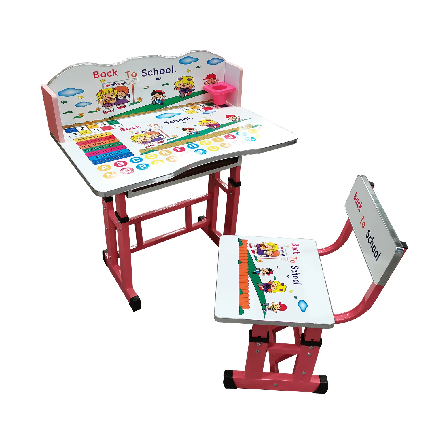 Wholesale Modern School Furniture Plastic Height Adjustable Kids Study Table And Chair Set Reading Table For Kids Children