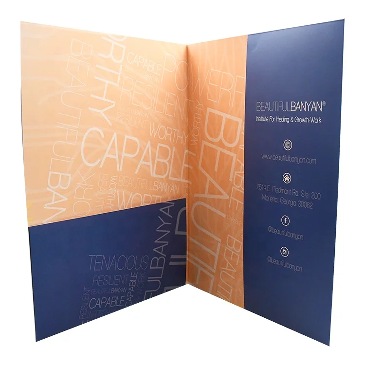 Биоразлагаемая бумажная папка-органайзер с двумя карманами формата А4 с индивидуальным принтом