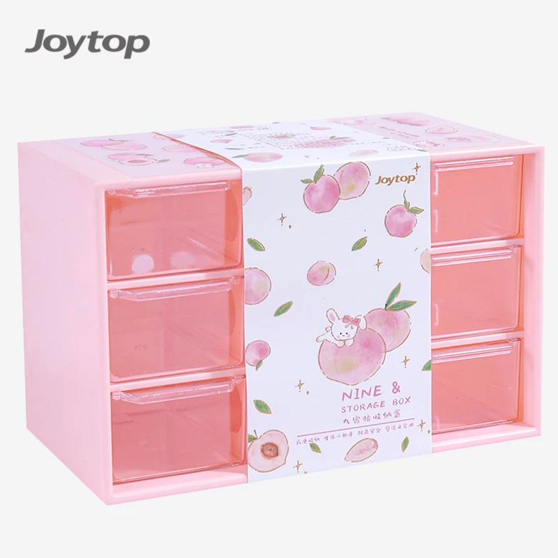 Joytop 4904 оптовая продажа акция персиковые маленькие аксессуары школьный и офисный органайзер пластиковый ящик для хранения с