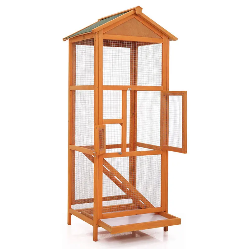 Manufacture Lowest Price Pigeon House Outdoor Waterproof Barbed Wire Wooden Frame Bird Cage Large Wood Bird Cage Pigeon Loft DZ