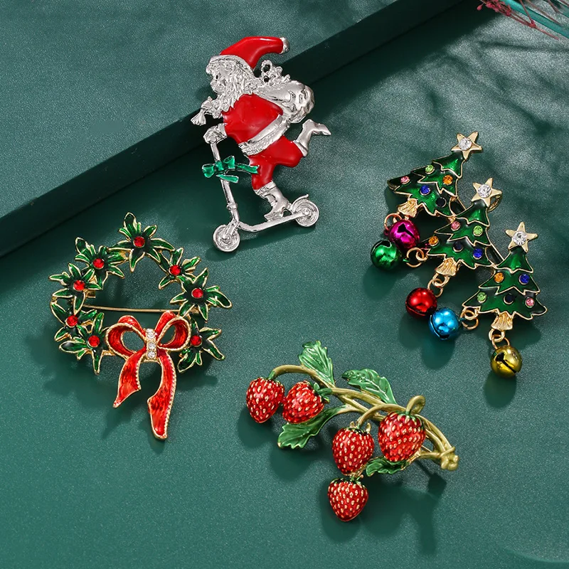 Large Vintage Brooches Female Fashion Broach Pins And Brooches For Women Christmas Theme Pins Broches Jewelry Fashion