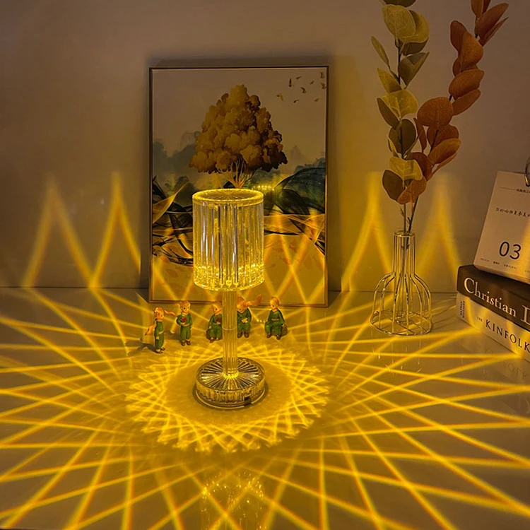 Led Crystal Glass Table Light Hotel Home Decor Bedside Usb Rechargeable Desk Lamp Living Room Decorate Table Lamp