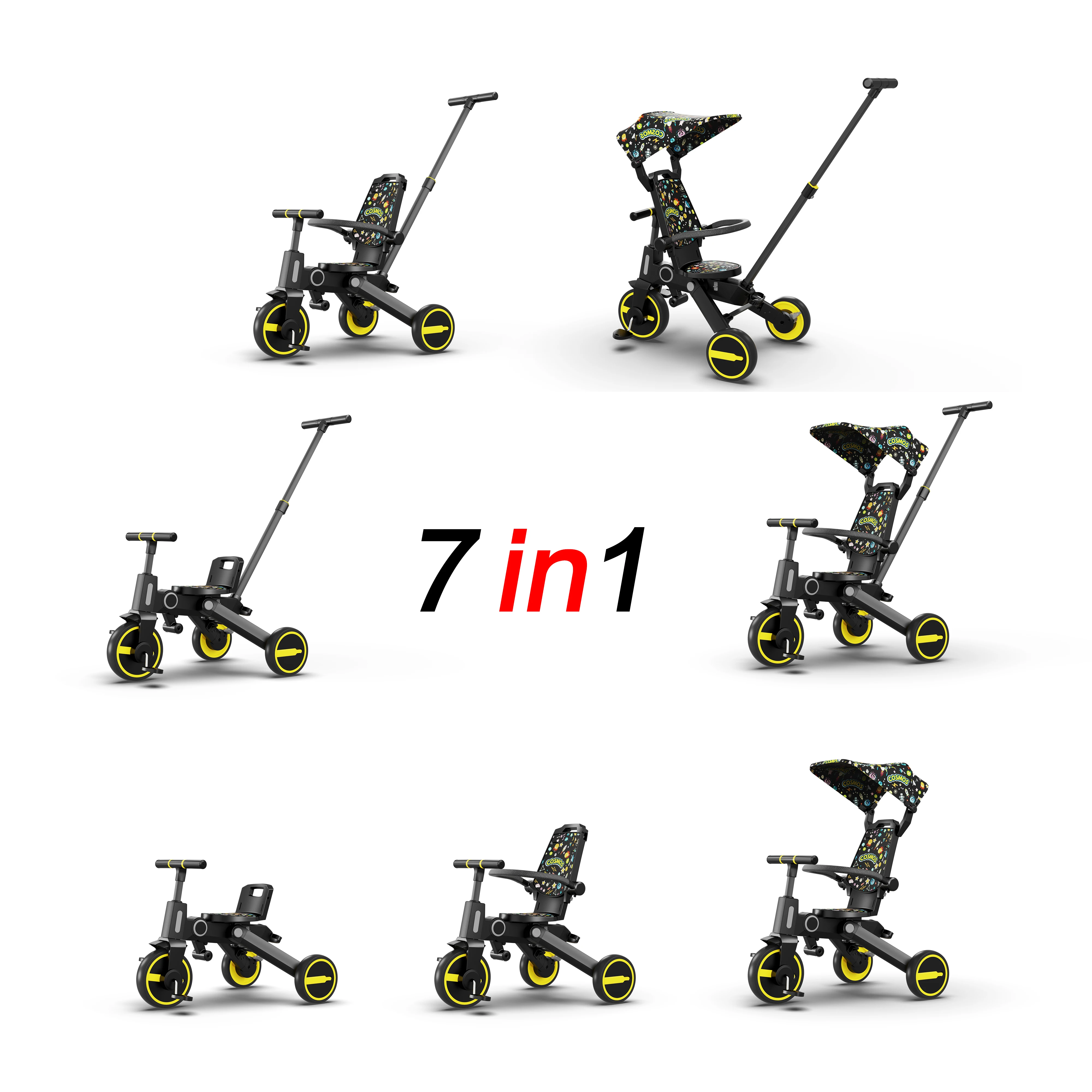 NEW COOL BABY TODDLER TRIKE KID CHILD TRICYCLE RIDE ON TOY/ 3 WHEEL 7 in 1 BABY TRICYCLE PARENTAL CONTROL CAR