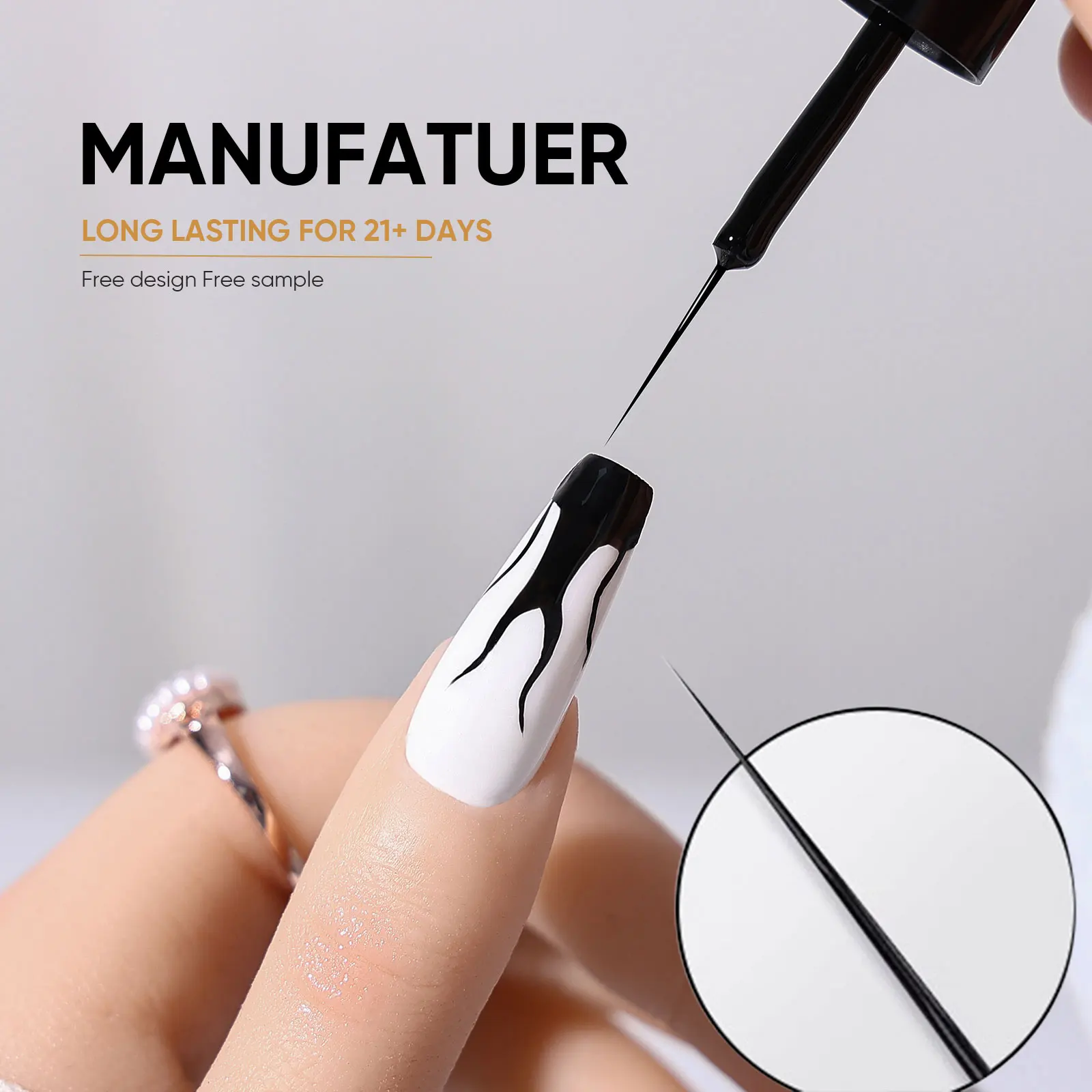 Hanyi премиум качества без хемы OEM индивидуальная этикетка УФ-гель смола Супер металлик роскошная гелевая эмалированная подкладка для ногтей